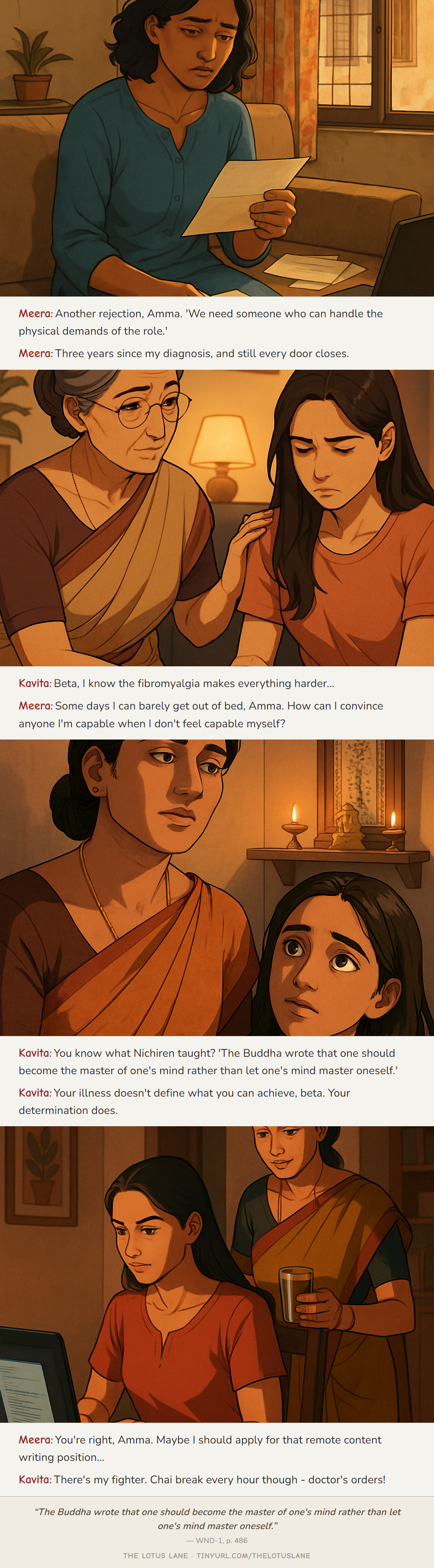 Small Steps Forward — Buddhist wisdom comic strip about health