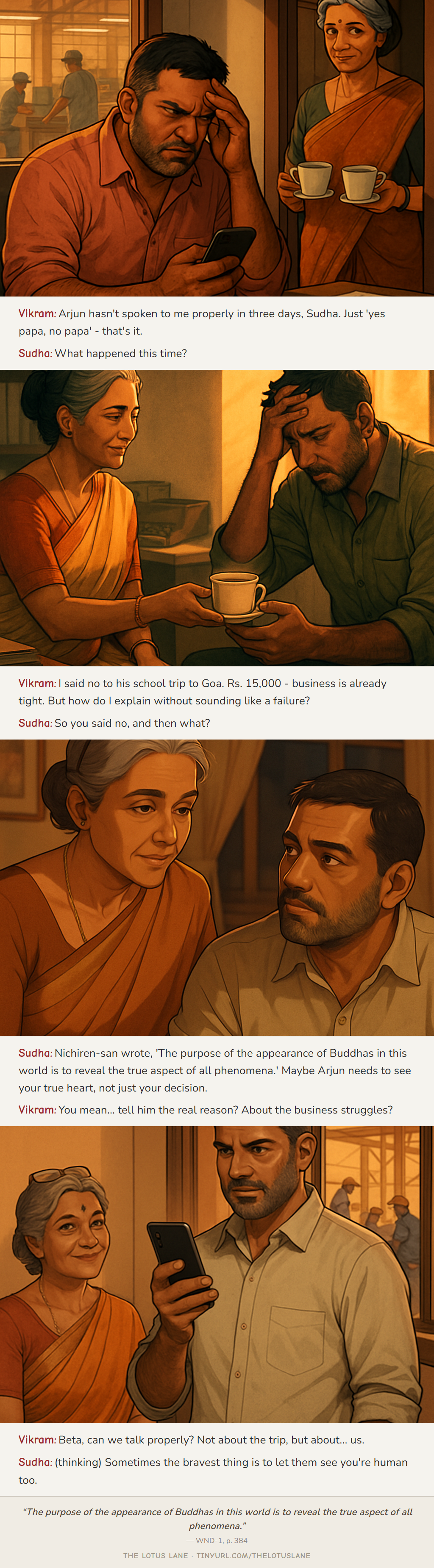 The Silent Treatment — Buddhist wisdom comic strip about relationships