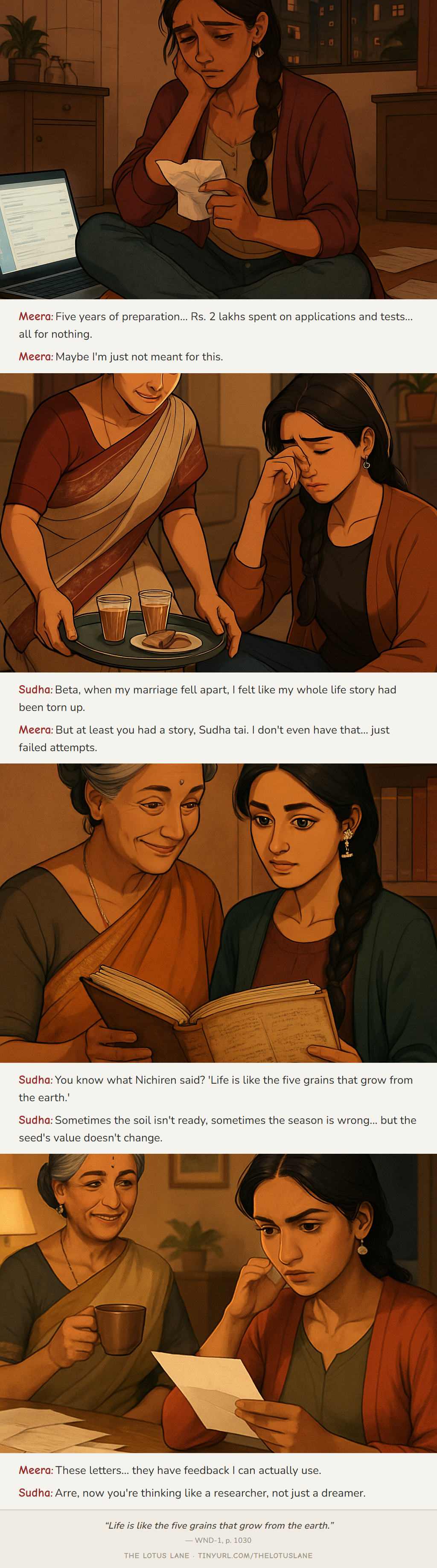 The Recipe Book — Buddhist wisdom comic strip about grief loss