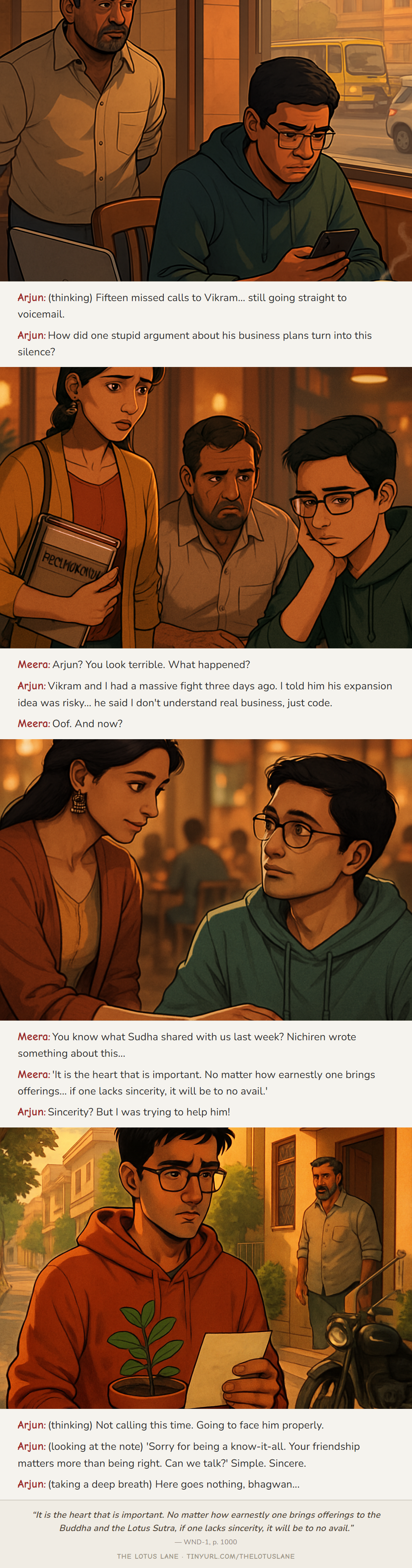 The Silent Treatment — Buddhist wisdom comic strip about relationships