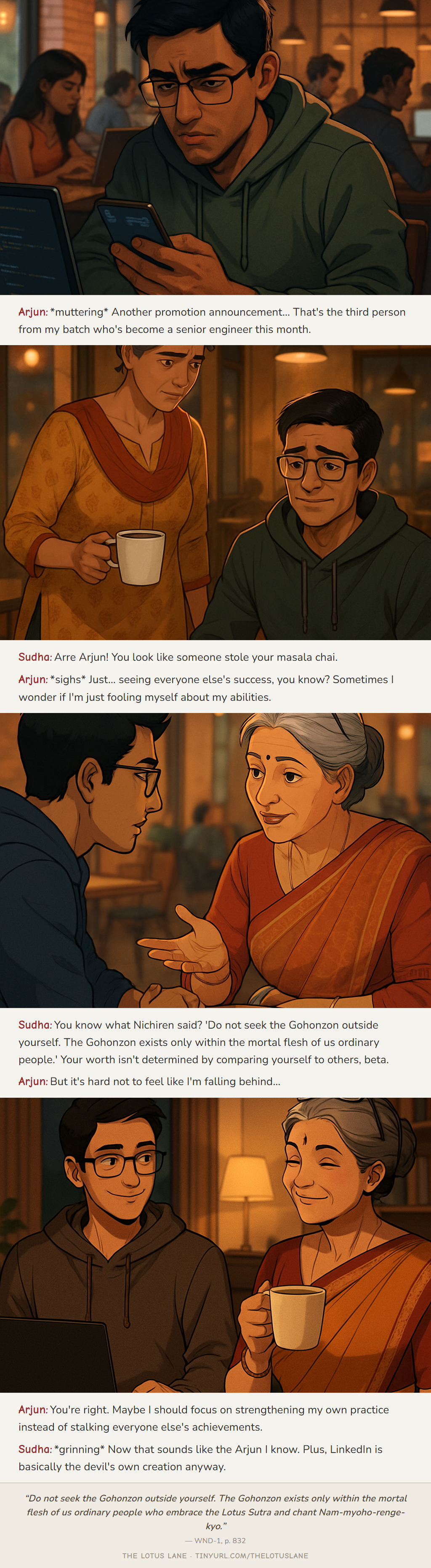 Green Screen — Buddhist wisdom comic strip about relationships